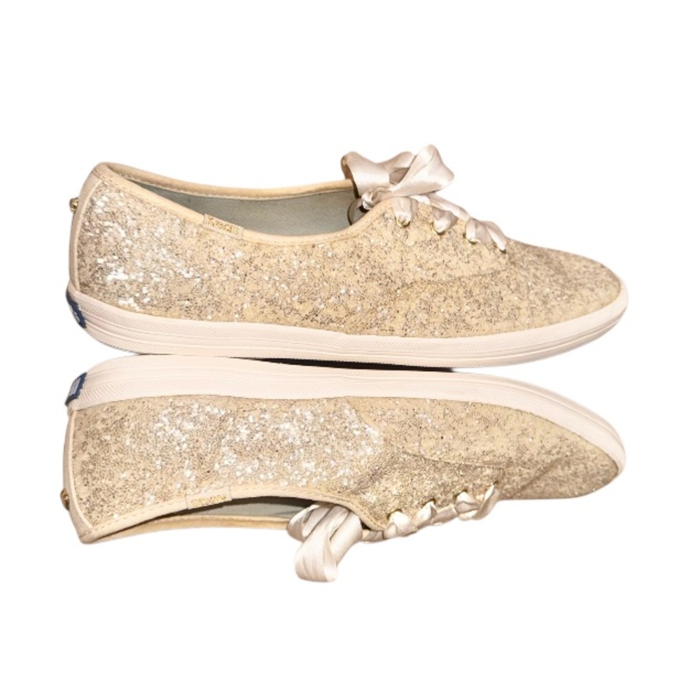 KATE SPADE gold glitter KEDS women’s sneakers TENNIS SHOES size 9.5 - Picture 14 of 17